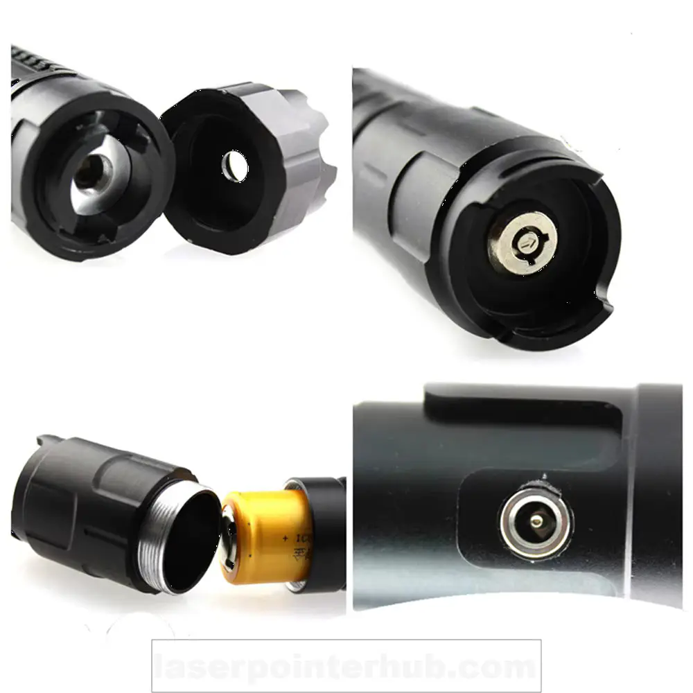 High Power Laser Pointer 4000mw 8000mw Blue, 2000mw Green, SKU B020, 2000mw/4000mw/8000mw power, 520nm blue laser/450nm green laser wavelength, Black color, product thumbnail 3