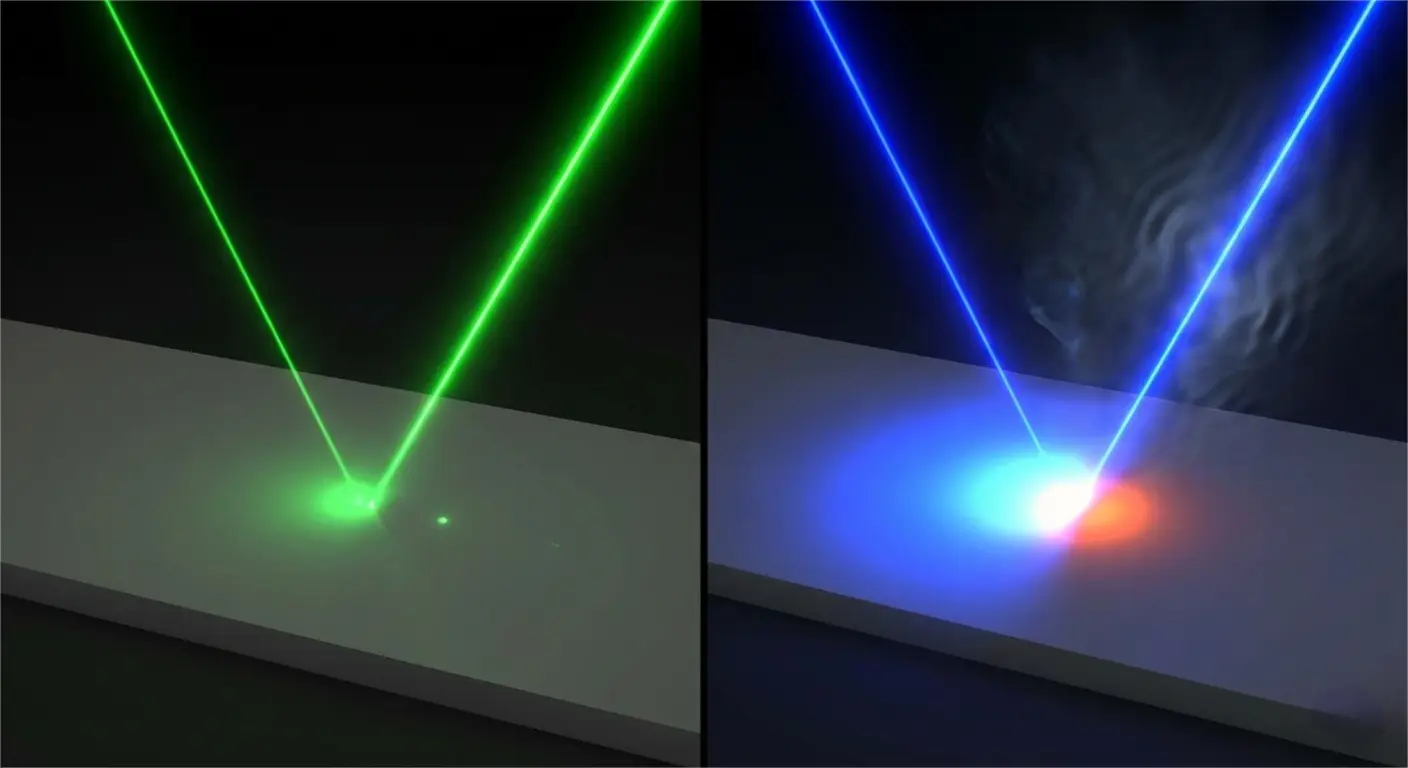 Why Blue Lasers Produce More Visible Thermal Effects Than Green Lasers