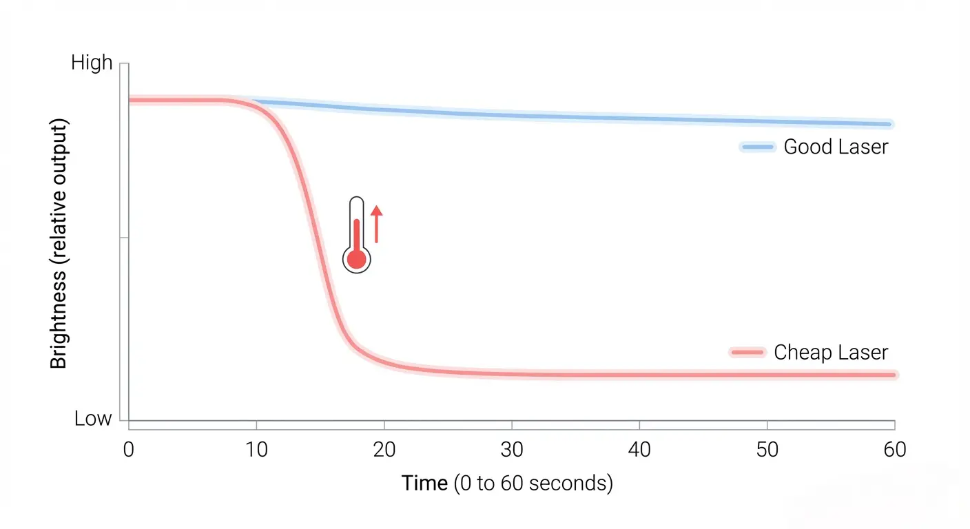 Why Cheap Laser Pointers Burn Out So Fast: What Poor Thermal Design Does to the Diode