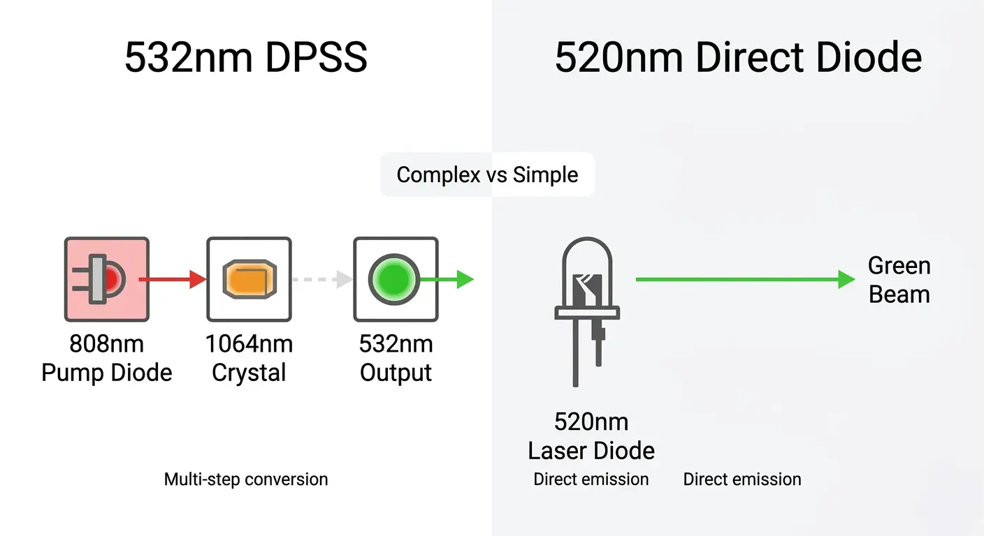 532nm vs 520nm Green Laser: DPSS vs Direct Diode Explained
