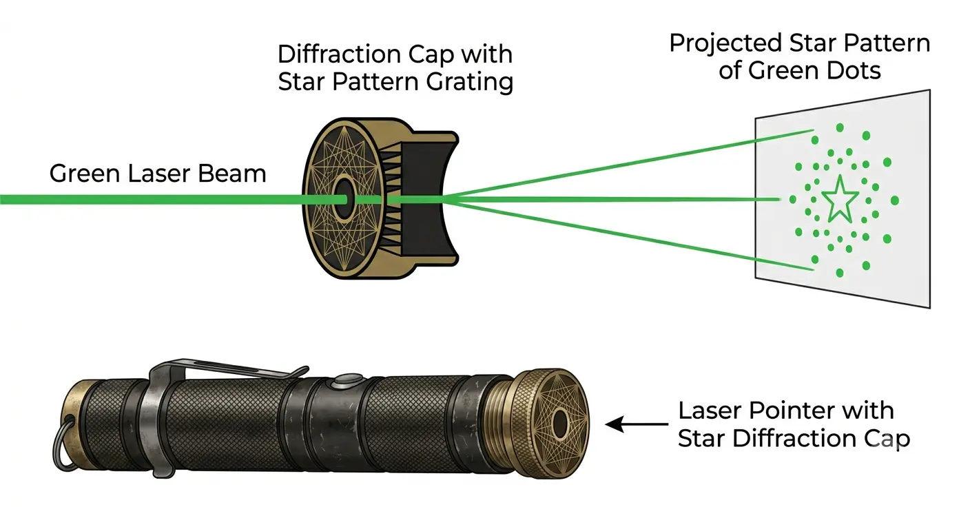 Laser Pointer Diffraction Caps Guide: Star Caps, Pattern Heads & Safety (2026)