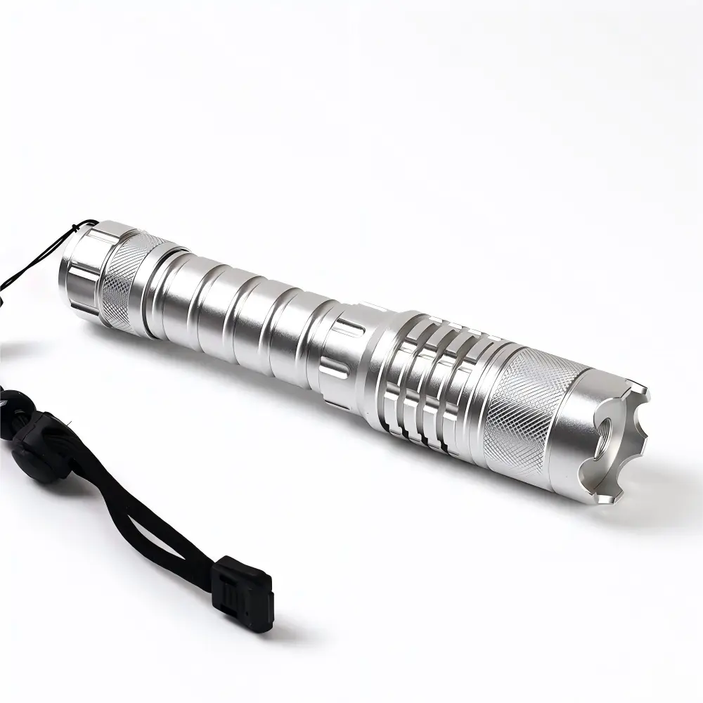 Rugged Build Laser Pointer 1.6W Aluminum Head Variable Focus, SKU B018, 1600mw power, 450nm blue laser wavelength, black/silver/grey color, product thumbnail 2