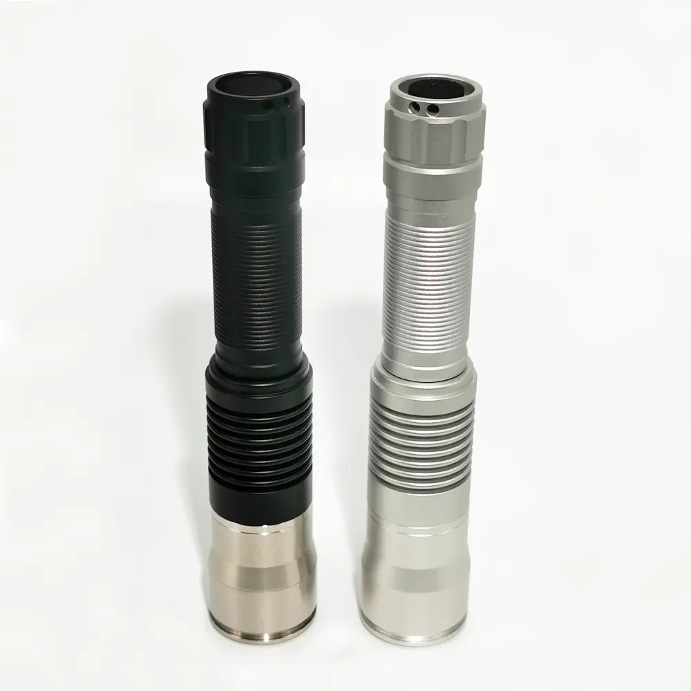 Single Beam Laser Pointer 7W Blue & 2.4W Green Pure Focus No Scatter, SKU B023, 7000mw/2400mw power, 450nm blue laser/520nm green laser wavelength, silver/black color, product thumbnail 2