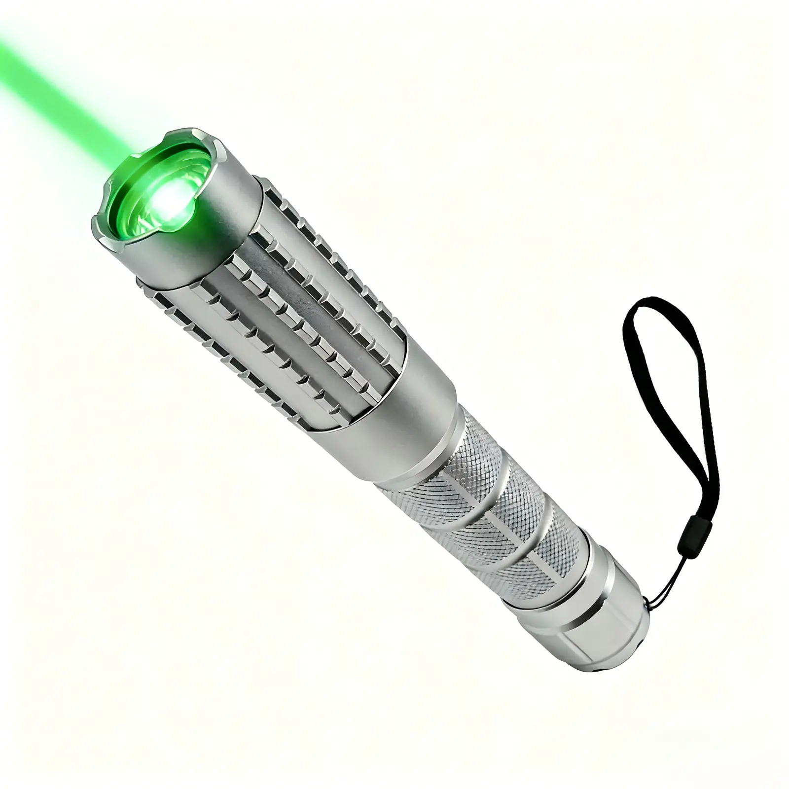 Elite 520nm Green Laser Flashlight - Astronomy & SOS, SKU B030, >1mw Power, 520nm green laser Wavelength, silver Color, product image