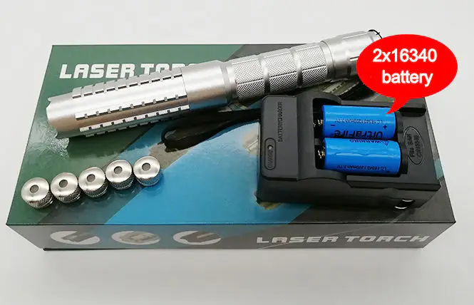 Elite 520nm Green Laser Flashlight - Astronomy & SOS, SKU B030, >1mw power, 520nm green laser wavelength, silver color, product thumbnail 2