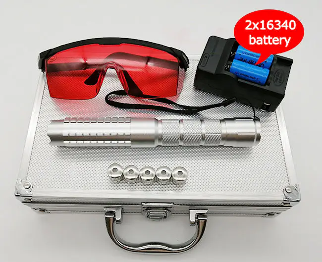 Elite 520nm Green Laser Flashlight - Astronomy & SOS, SKU B030, >1mw power, 520nm green laser wavelength, silver color, product thumbnail 3